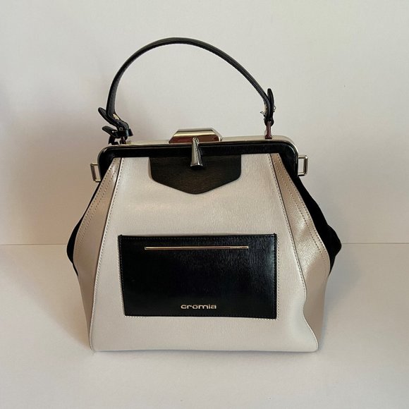 Cromia smooth & suede leather handbag - Picture 1 of 14